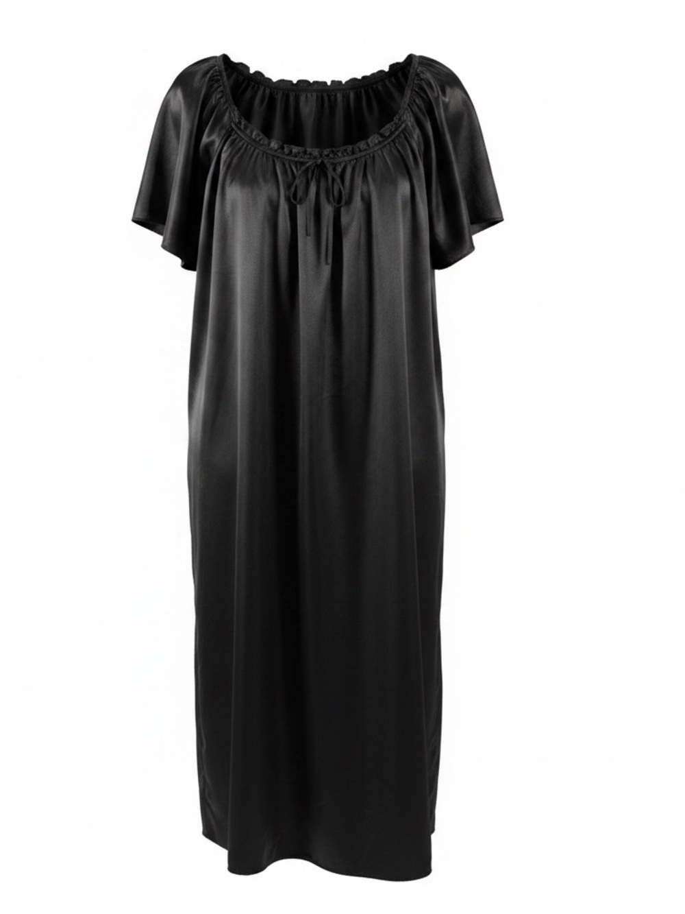 Black Satin Chemise Nightgown - Elegant Women's Sleepwear